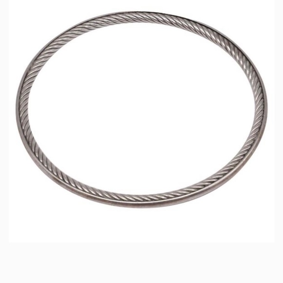 David Yurman Sterling Silver Confetti Diamond Cable Bangle Set - Picture 3 of 9